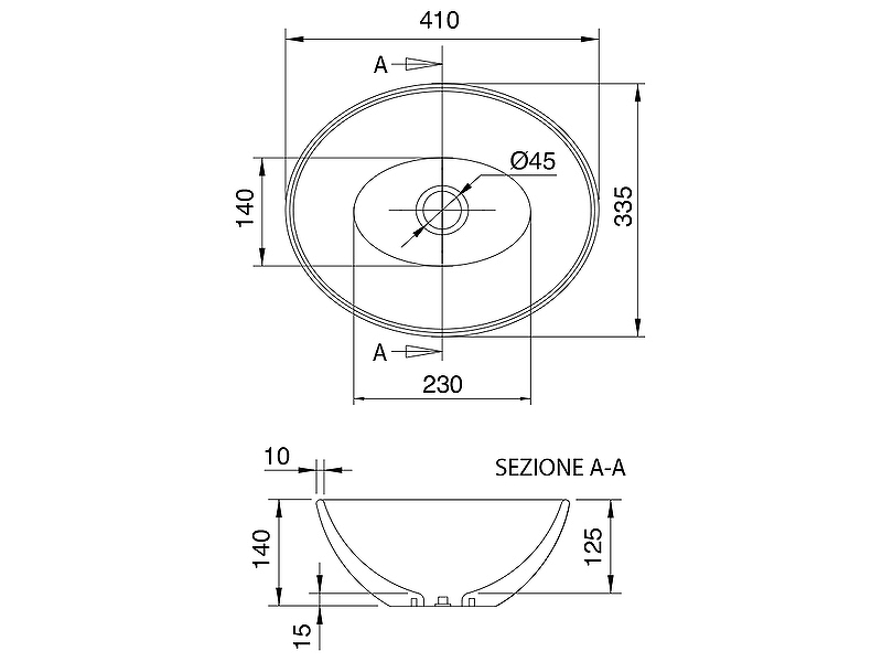 Раковина-чаша Scarabeo Thin Line 41 8011 Белая от магазина ЛесКонПром.ру