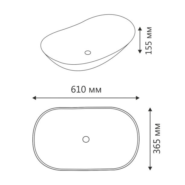Раковина на столешницу FLUMEN Elegant 61 см белый от магазина ЛесКонПром.ру