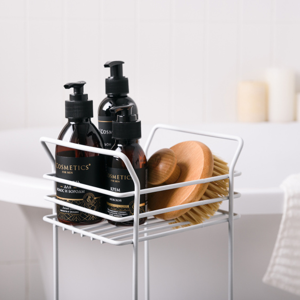 Этажерка для ванной ЧМЗ 3-ярусная сталь белая от магазина ЛесКонПром.ру