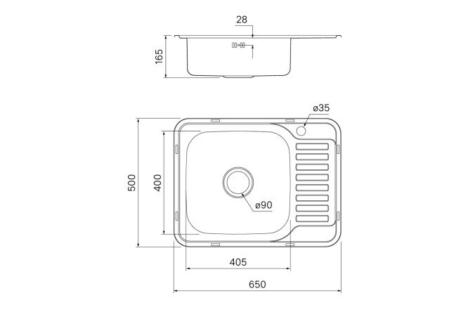 Мойка врезная IDDIS BAS65SLi77 80550602 от магазина ЛесКонПром.ру
