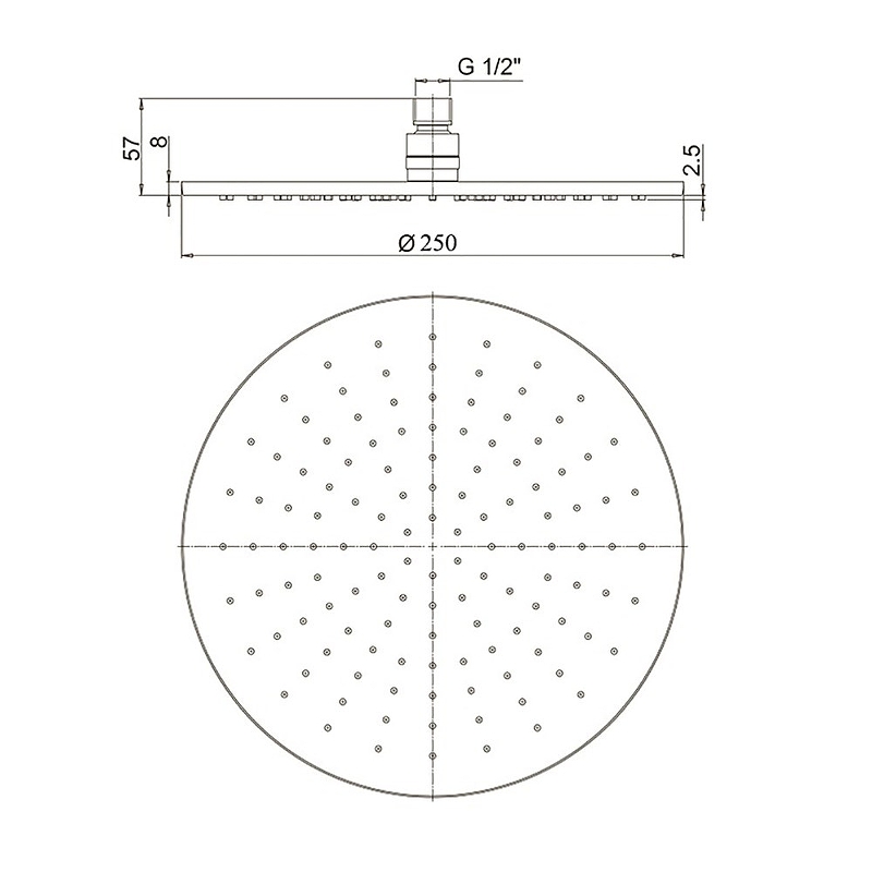 Верхний душ Paini 50PZ759TT25 Черный матовый от магазина ЛесКонПром.ру