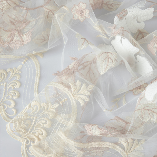 Штора-тюль Цветок 300х270 см белая от магазина ЛесКонПром.ру