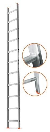 Односекционная алюминиевая лестница ГРАНИТ 11 ступеней Эйфель от магазина ЛесКонПром.ру