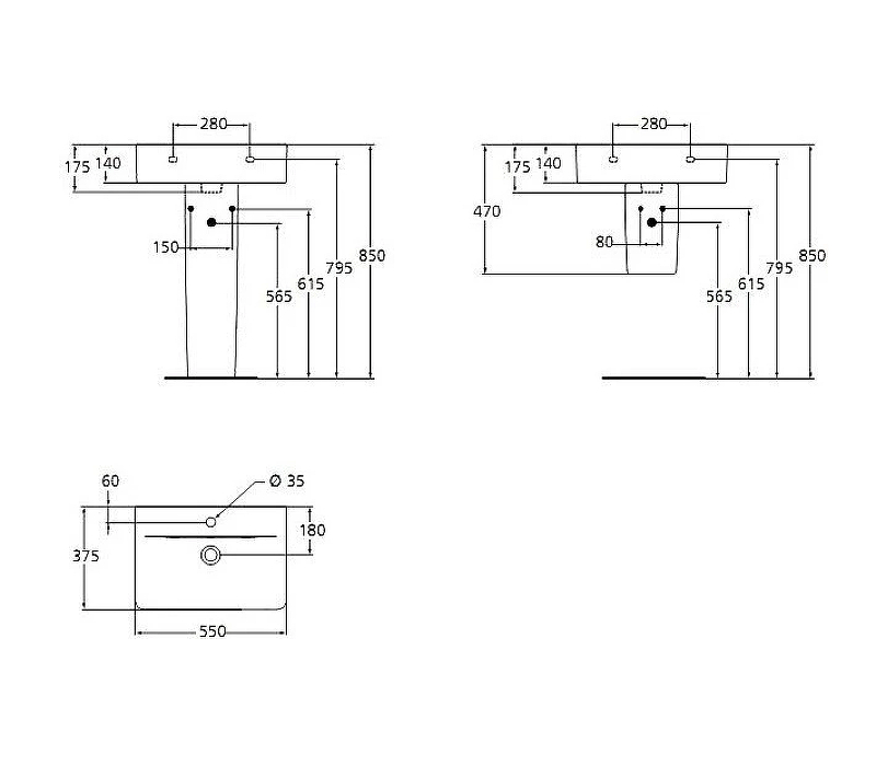 Раковина Ideal Standard Connect Cube 55 E788601 Белая от магазина ЛесКонПром.ру