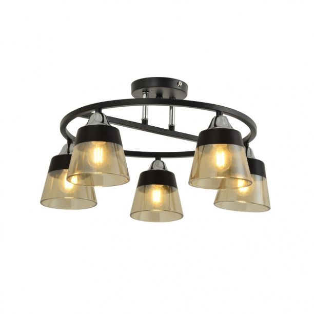 Люстра NEODECO Мондриан 5х60 Вт Е27 черная от магазина ЛесКонПром.ру