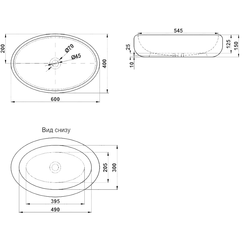 Раковина-чаша Melana 60 MLN-320315 Белая от магазина ЛесКонПром.ру