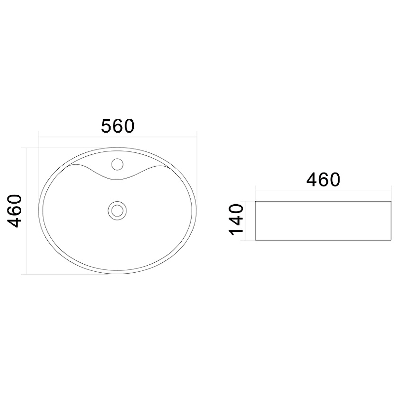 Раковина AM.PM Universal 56 C8FC1X056GWOV Белая от магазина ЛесКонПром.ру