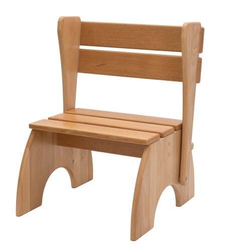 Стремянка-Стул деревянный  детский  Hoz-Block ЛИМПОПО 2 ступени Светлая от магазина ЛесКонПром.ру