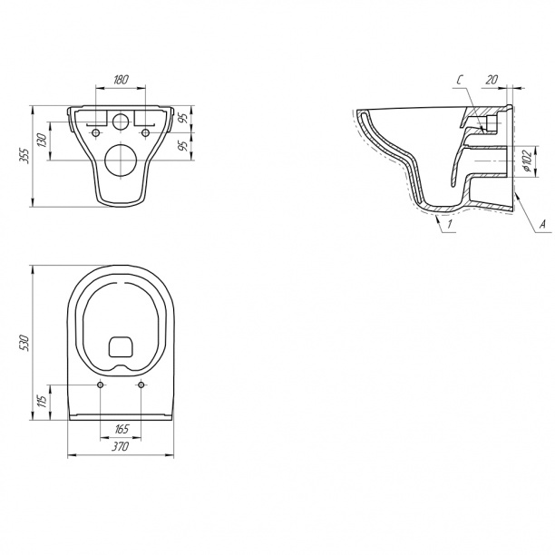 Инсталляция Cersanit Estetica с унитазом, сиденьем, кнопкой белой от магазина ЛесКонПром.ру