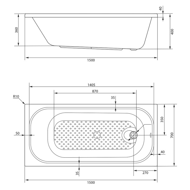 Акриловая ванна Poseidon 150х70 см от магазина ЛесКонПром.ру