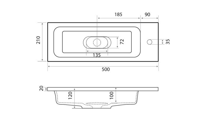 Раковина встраиваемая сверху Modul 80542949 от магазина ЛесКонПром.ру