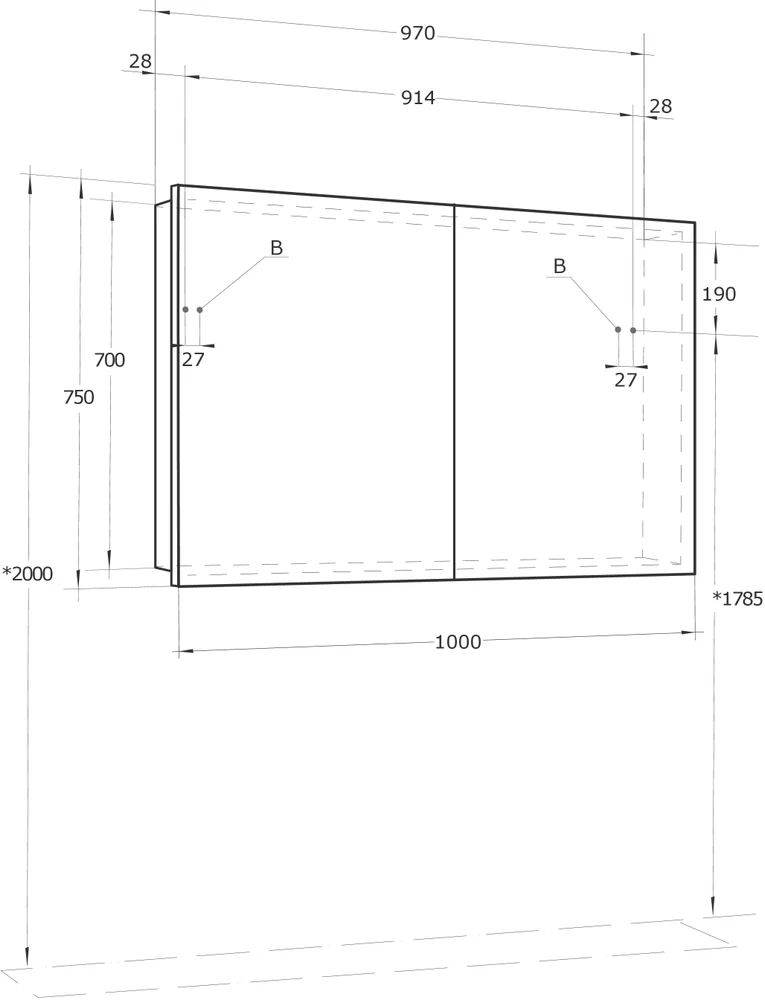Зеркало-шкаф AQUATON Лондри 100 от магазина ЛесКонПром.ру