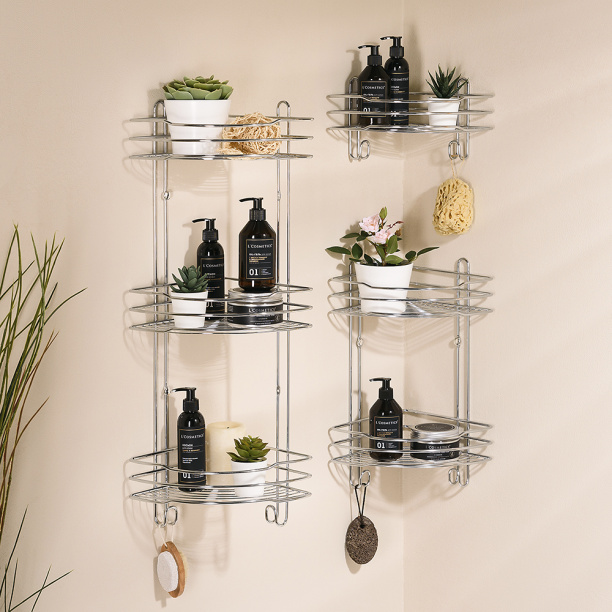 Полка сетчатая ЧМЗ Стамбул 1-ярусная угловая от магазина ЛесКонПром.ру