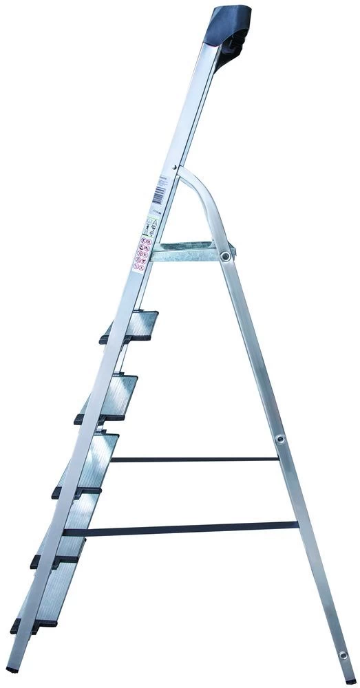 Стремянка алюминиевая с широкой ступенью и органайзером Новая Высота 6 ступеней (арт. 1118106) от магазина ЛесКонПром.ру