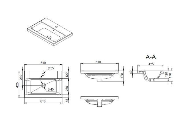 Раковина встраиваемая AM.PM Gem 80529473 от магазина ЛесКонПром.ру