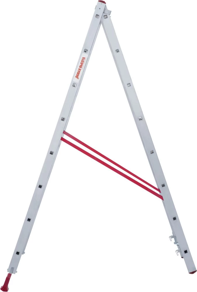 Лестница алюминиевая двухсекционная полупрофессиональная Новая Высота 2x8 арт. 2220208 от магазина ЛесКонПром.ру