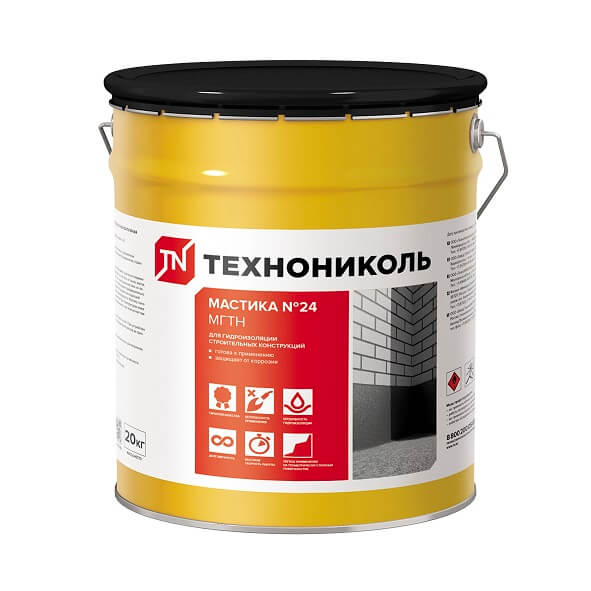 Мастика гидроизоляционная ТЕХНОНИКОЛЬ № 24 МГТН, 20 кг от магазина ЛесКонПром.ру