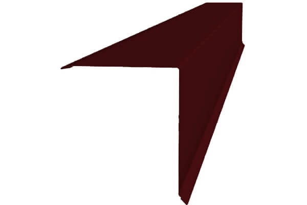 Планка конька односкатной кровли Grand Line 160х160х2000 мм 0,45 PE с пленкой RAL 3005 от магазина ЛесКонПром.ру