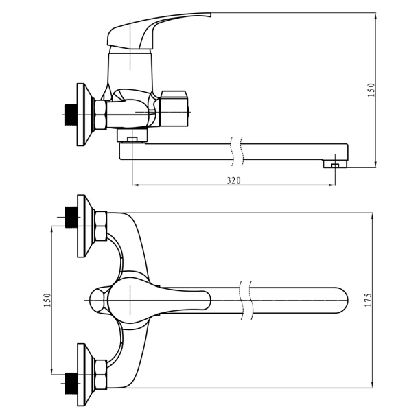 Смеситель для ванны Esparo SW90000015 с длинным изливом от магазина ЛесКонПром.ру