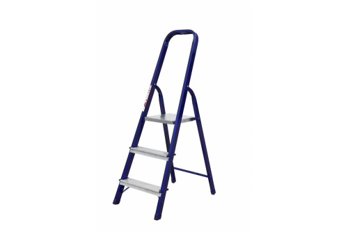 Стремянка стальная окрашенная с алюминиевыми ступенями АЛЮМЕТ 3 ступени (арт. М8403) от магазина ЛесКонПром.ру