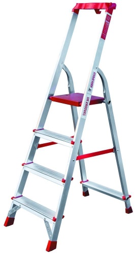 Стремянка алюминиевая профессиональная с органайзером Новая Высота 4 ступени (арт. 3115104) от магазина ЛесКонПром.ру