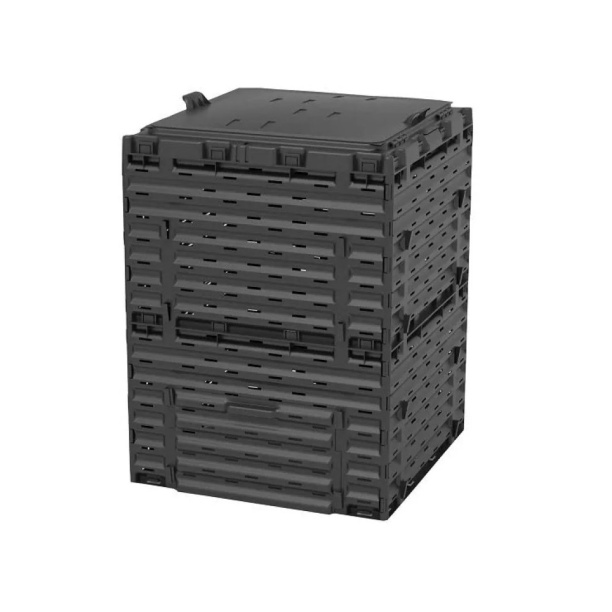 Компостер PitEco с крышкой 300 л чёрный от магазина ЛесКонПром.ру