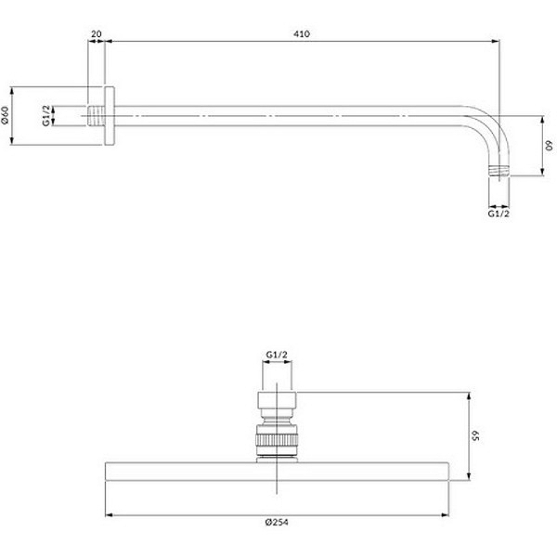 Верхний душ Omnires WGSET1GL Золото от магазина ЛесКонПром.ру