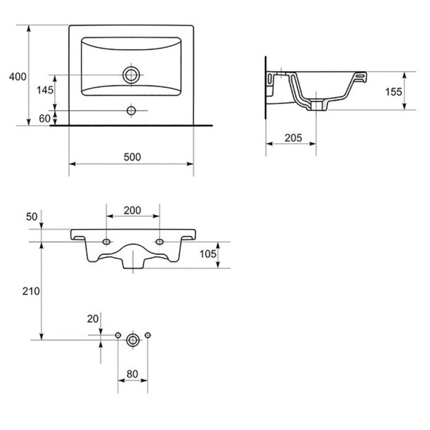 Раковина Cersanit COMO 50 см от магазина ЛесКонПром.ру