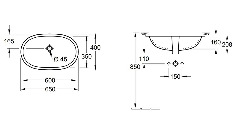 Раковина Villeroy&Boch O.Novo 65 416260R1 Альпийский белый от магазина ЛесКонПром.ру