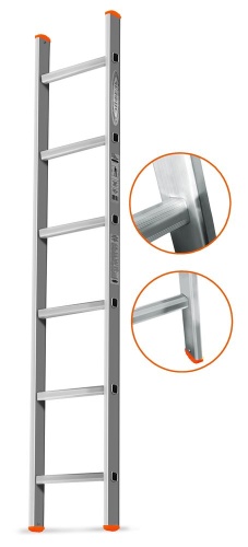 Односекционная алюминиевая лестница ГРАНИТ 6 ступеней Эйфель от магазина ЛесКонПром.ру