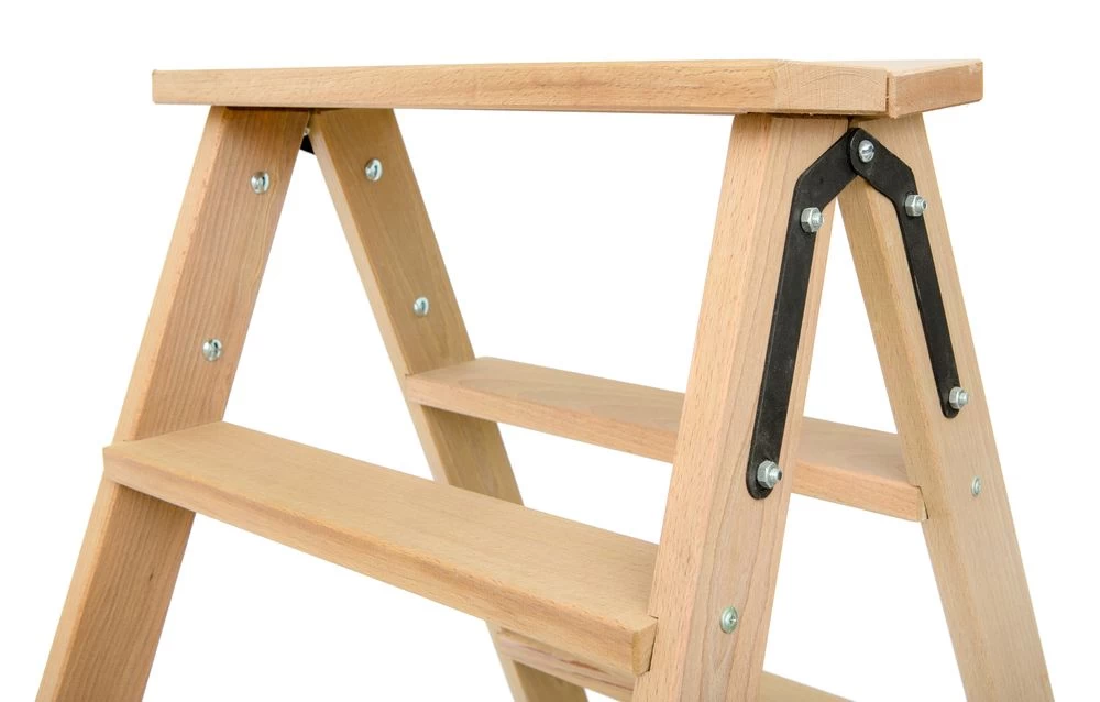 Стремянка двухсторонняя деревянная со ступенями Hoz-Block Штукатур 2x7 ступеней (арт. СДДШ-7) от магазина ЛесКонПром.ру