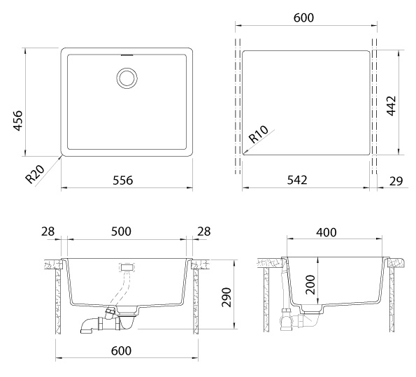 Кухонная мойка GREENWICH 60 CRISTADUR 701039 SCHOCK от магазина ЛесКонПром.ру