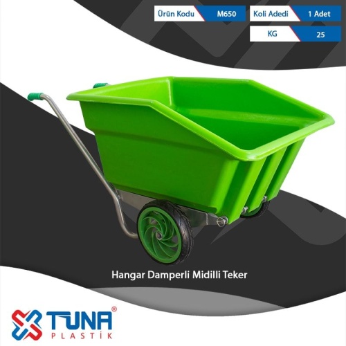 Тачка  двухколесная 250л TUNA с зеленым корытом от магазина ЛесКонПром.ру