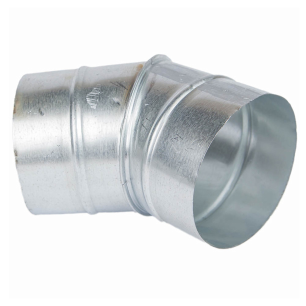 Отвод оцинкованный 125/45 от магазина ЛесКонПром.ру
