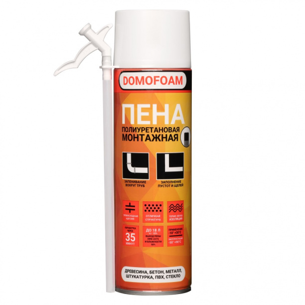 Монтажная пена бытовая DOMOFOAM всесезонная 400 мл от магазина ЛесКонПром.ру