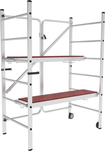 Алюминиевая Вышка-тура складная  НОВАЯ ВЫСОТА с рабочей высотой до 3 м. Арт. 2460206 от магазина ЛесКонПром.ру