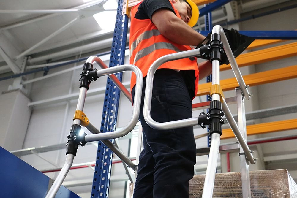 Алюминиевая промышленная платформа 7 ступеней CAGSAN односторонняя (арт.EP6) от магазина ЛесКонПром.ру