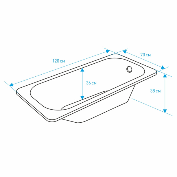 Акриловая ванна 1ACReal Европа 170х70х42 см от магазина ЛесКонПром.ру