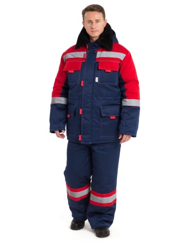КОСТЮМ УТЕПЛЕННЫЙ "НОВА" (СИН./КРАСН) от магазина ЛесКонПром.ру