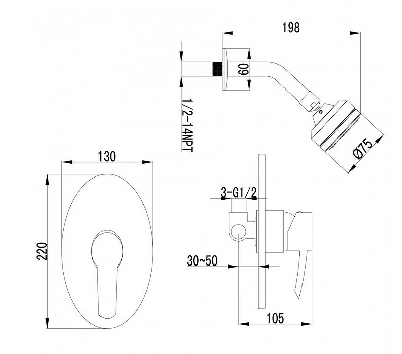 Душевая система Lemark Atlantiss LM3220C Хром от магазина ЛесКонПром.ру