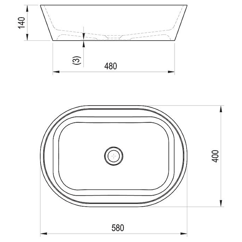 Раковина-чаша Ravak Solo 58 XJX01358000 Белая от магазина ЛесКонПром.ру