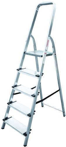 Стремянка алюминиевая с широкой ступенью Новая Высота 5 ступеней (арт. 1117105) от магазина ЛесКонПром.ру