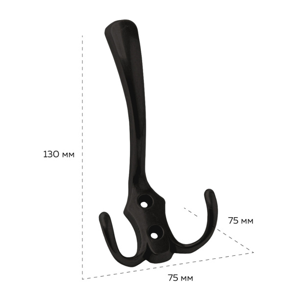 Крючок мебельный KERRON 0050 черный матовый от магазина ЛесКонПром.ру