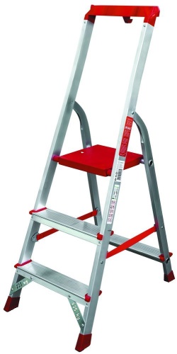 Стремянка алюминиевая профессиональная с органайзером Новая Высота 3 ступени (арт. 3115103) от магазина ЛесКонПром.ру