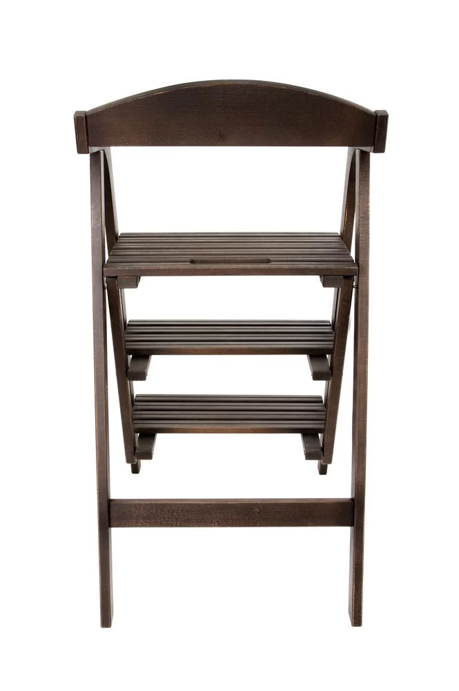 Стремянка-стул деревянная с широкими ступенями Hoz-Block Микки-Трон 3 ступени Венге (арт. СДМТС-3В) от магазина ЛесКонПром.ру