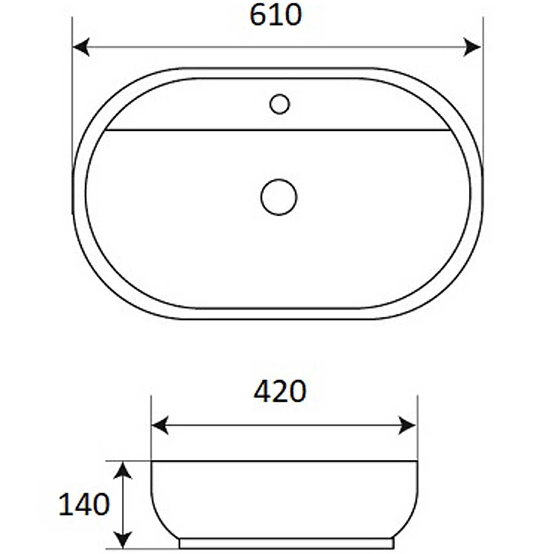 Раковина-чаша Mira 61 MR-6142 Белая от магазина ЛесКонПром.ру