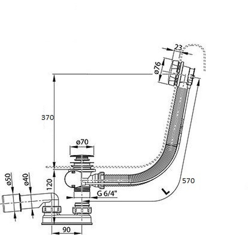 Слив-перелив Ravak X01745 полуавтомат Черный от магазина ЛесКонПром.ру