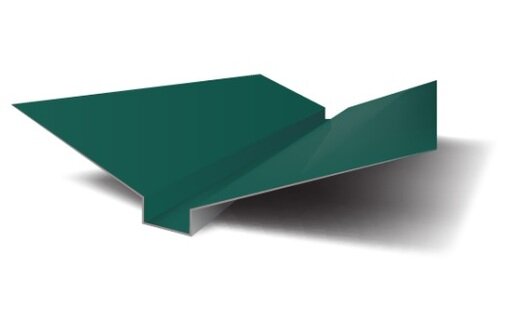 Планка ендовы верхней GRAND LINE130х30х130х0,45 мм РЕ-foil RAL 6005 от магазина ЛесКонПром.ру