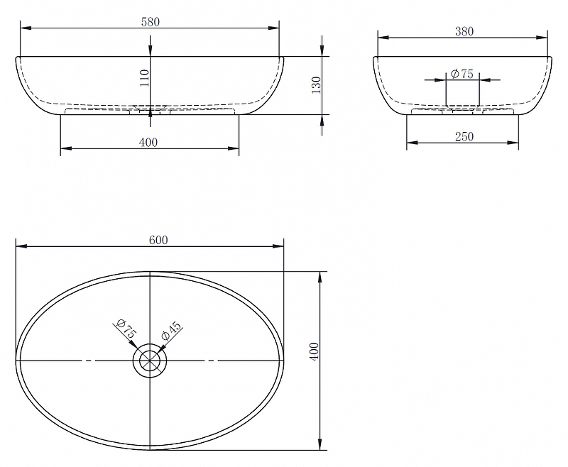 Раковина-чаша Abber Kristall 60 AT2801Opal Коричневая от магазина ЛесКонПром.ру
