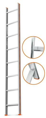 Односекционная алюминиевая лестница  Комфорт-Профи 8 ступеней Эйфель от магазина ЛесКонПром.ру